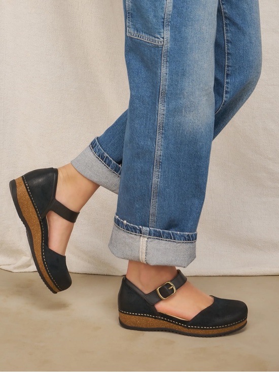 Dansko Shoes - Dansko Mae Black Burnished Suede Mary Jane shoes US9